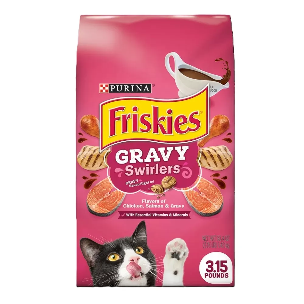 Friskies Gravy Swirlers With Flavors of Chicken, Salmon &amp; Gravy Dry Cat Food