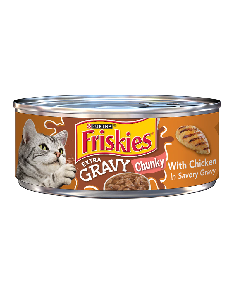 Friskies Extra Gravy Chunky With Chicken In Savory Gravy Wet Cat Food 5.5oz 24 units
