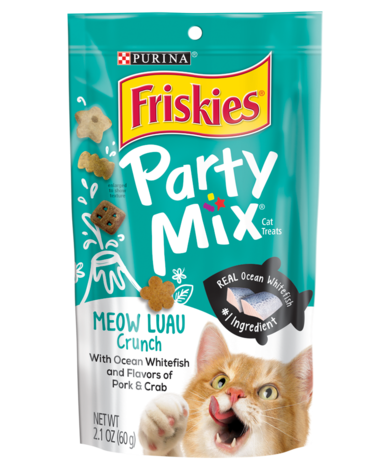 Friskies Party Mix Meow Luau Crunch Adult Cat Treats 2.1oz