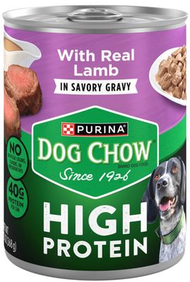 Purina Dog Chow High Protein Wet Dog Food with Real Lamb in Gravy 13oz