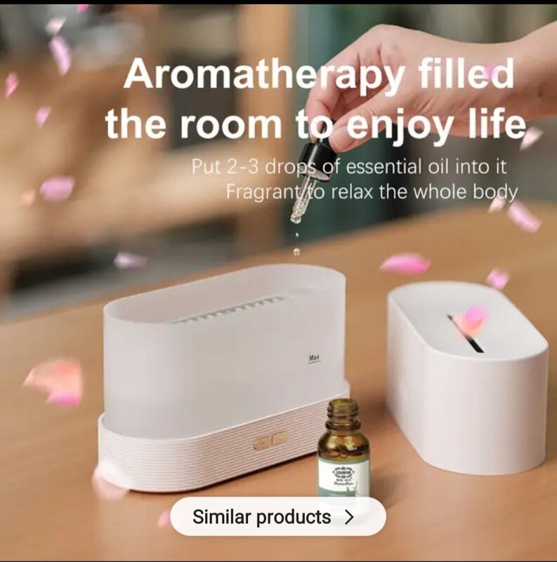 Portable cool mist USB led change color room fire  flame humidifier....