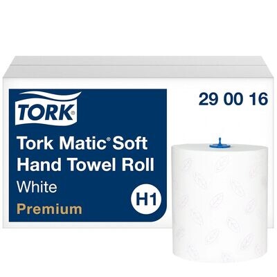 Tork Matic® Premium 2-lag, Mjuk Handduk Rulle H1, 100m/rle, 6rle/krt
