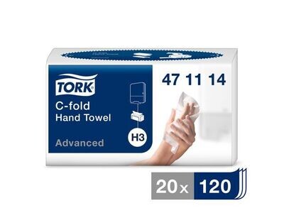 Tork C-fold Handduk H3, 27,5cmx24cm, 2400st/fp