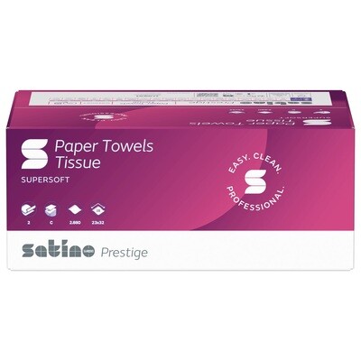Satino PT3 Handduk Prestige C-Fold 2-lag (276790), 23x33cm, 2880st/krt