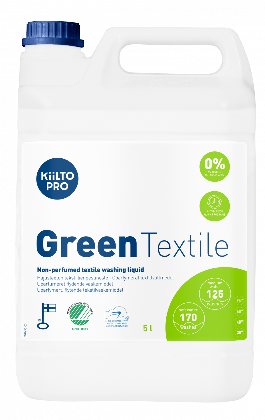 Kiilto Pro Green Tvättmedel Liquid Textile, 5 liter