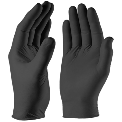 Nitril Handske Svart Puderfri L, 100st/fp