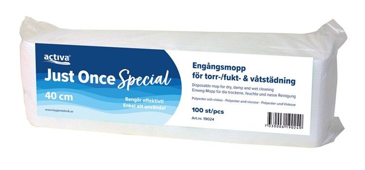 Activa Just Once Special Engångsmopp, 40 cm, 100st/fp