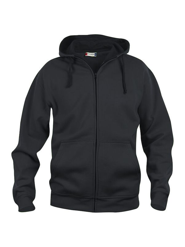 Basic Hoody Full Zip, SVART