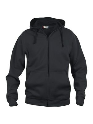 Basic Hoody Full Zip, SVART