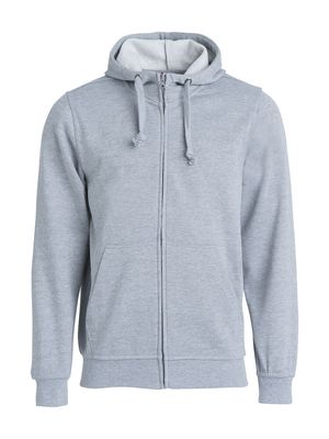 Basic Hoody Full Zip, GRÅMELERAD