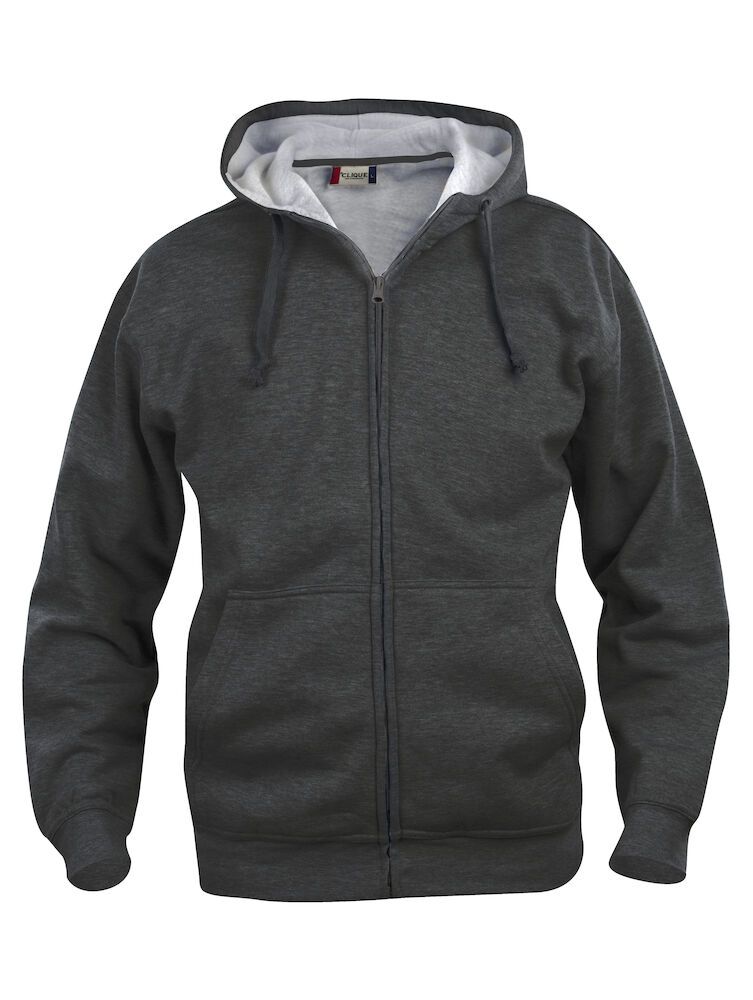 Basic Hoody Full Zip, ANTRACITMELERAD
