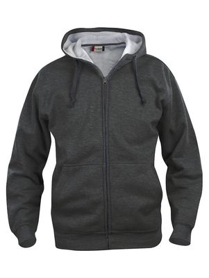 Basic Hoody Full Zip, ANTRACITMELERAD