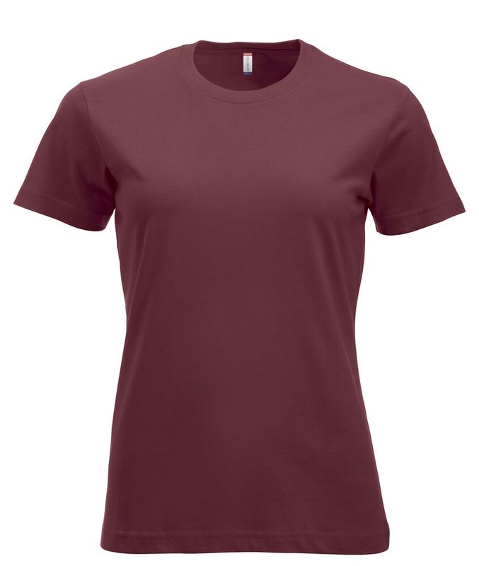 New Classic T-shirt Dam, BURGUNDY