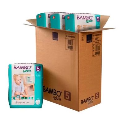 Bambo Blöjor Nature, strl 5 12-18 kg, 132st/krt