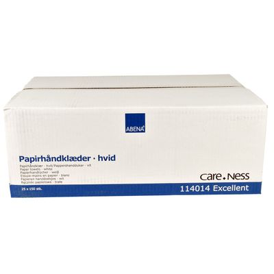 Abena Handdukspapper Care-Ness Excellent Z-Fold 2-lag 20,6x24cm, 4000st/krt