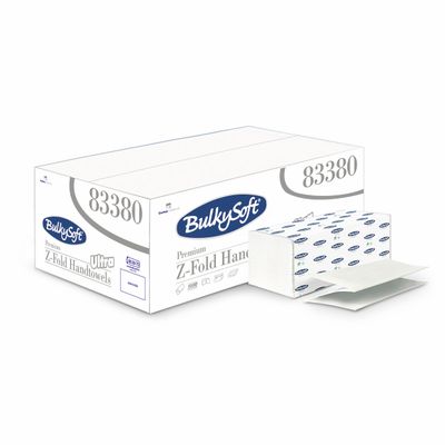 BulkySoft Premium Handdukspapper Z-Fold 2-lag 21,5x24cm, 3750st/krt