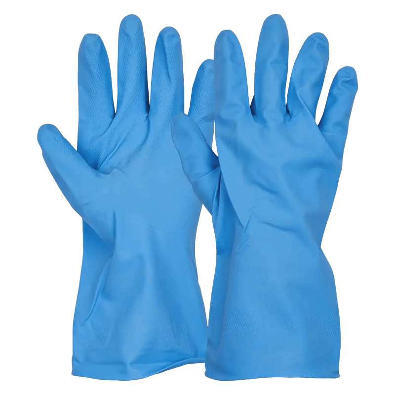 Reng.Handske Latex Velour Blå L 9-9.5 NOVA (Par)