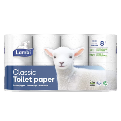 Lambi Toalettpapper, 3-lags, 20m/rulle, 40rle/fp