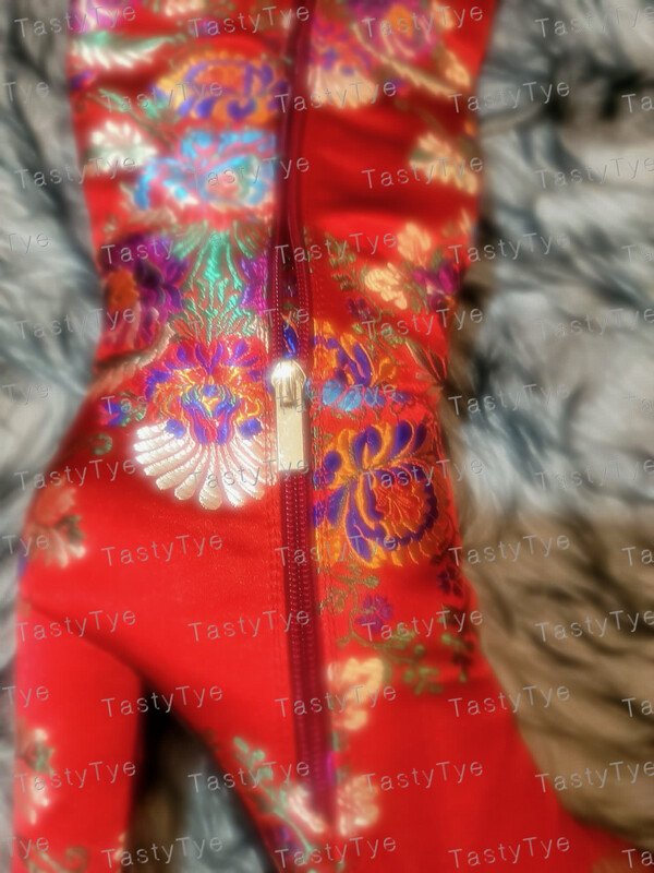 RED ORIENTAL ZING high boots