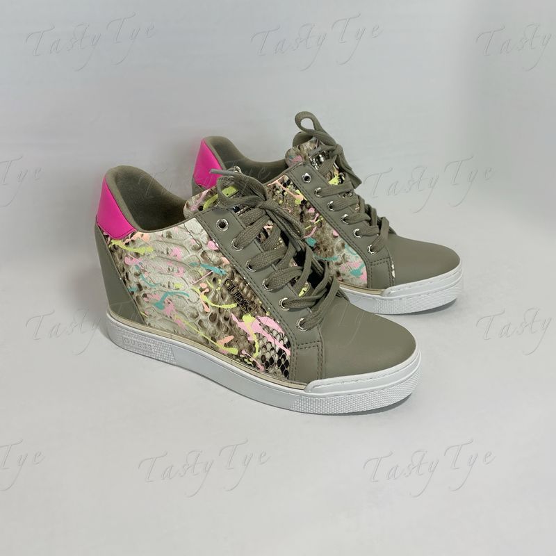 GUESS Green Canvas Platform Sneakers