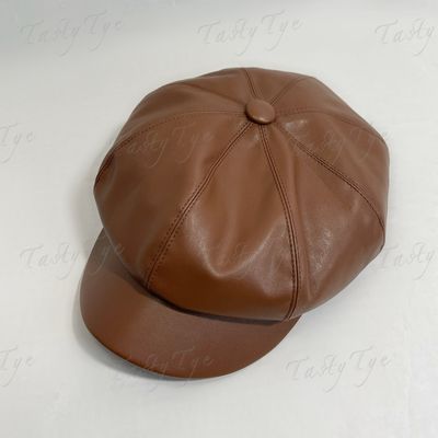 BROWN ME Leather Cap