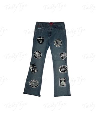 Straight leg, patchwork, jeans, size XL