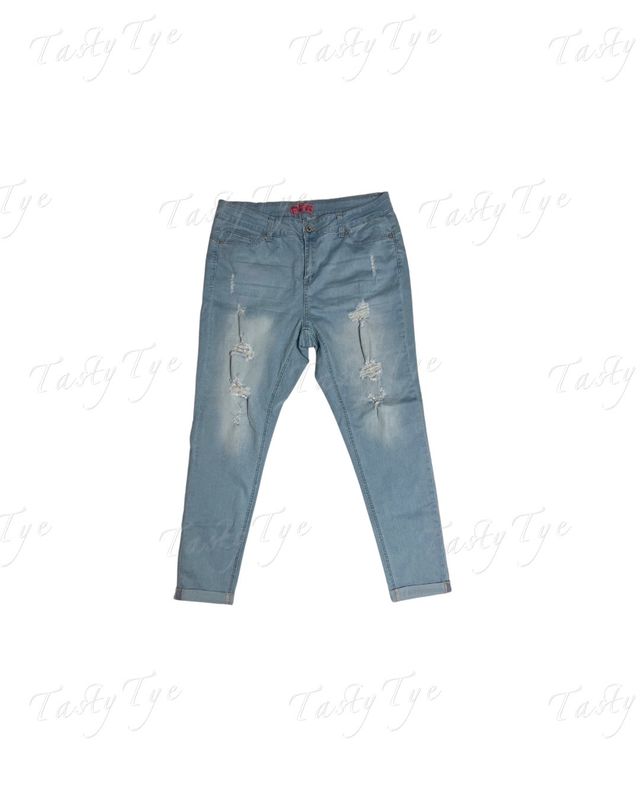 Ripped light wash jeans size 16