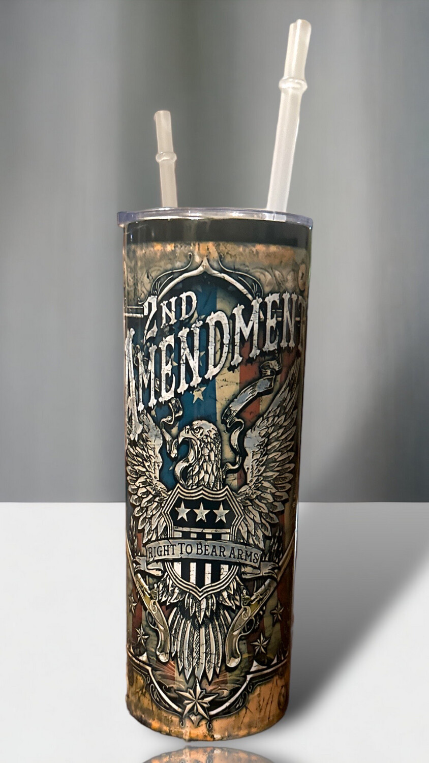2nd amendment “Right To Bare Arms” 20oz Skinny