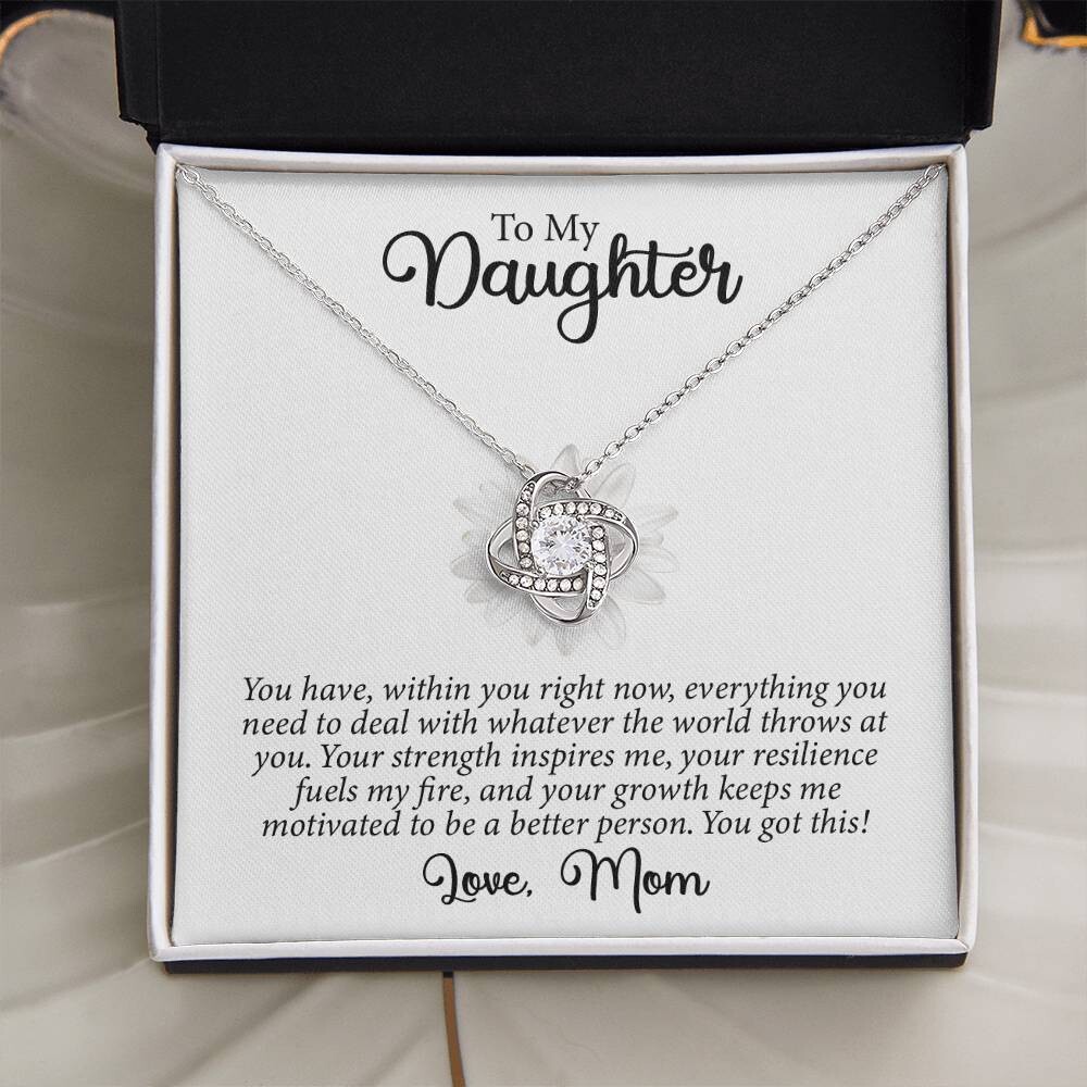 To My Daughter – Love Knot Necklace – From Mom