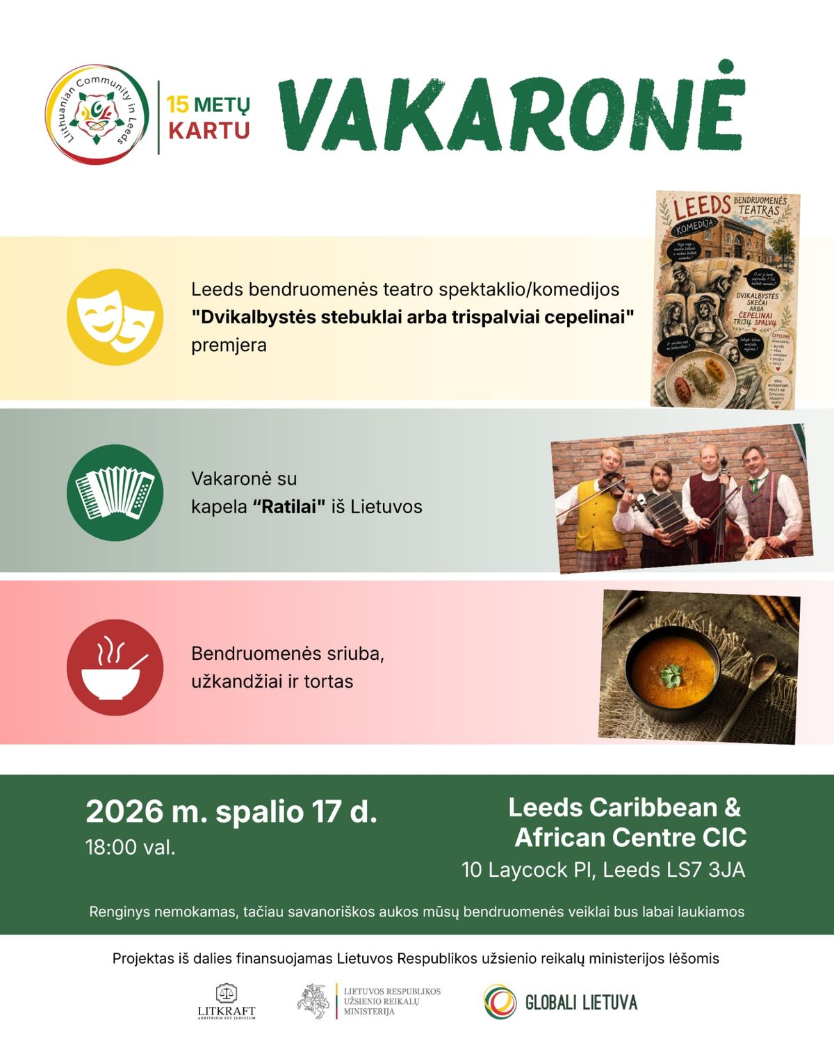 🎉 Lidso lietuvių bendruomenės 15 metų gimtadienio vakaronė 🎉 🎉 Lidso lietuvių bendruomenės 15 metų gimtadienio vakaronė 🎉