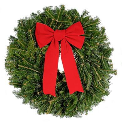 Fresh Balsam Fir Wreath with Bow