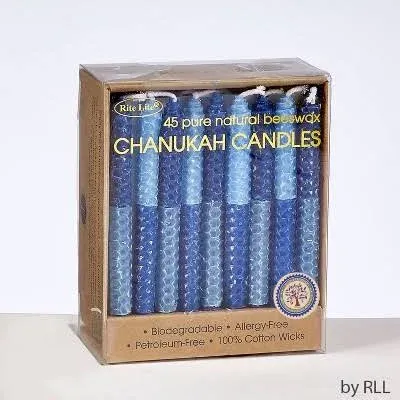 Beeswax Chanukah Candles - Blue