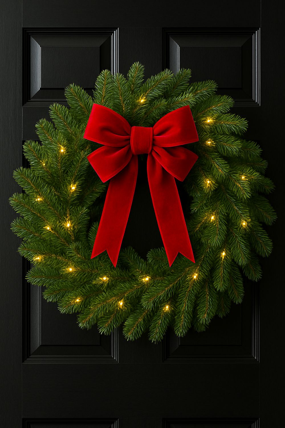 Fresh Balsam Fir Wreath with LED lights