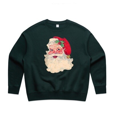 Santa Claus Christmas Sweatshirt in Pine Green