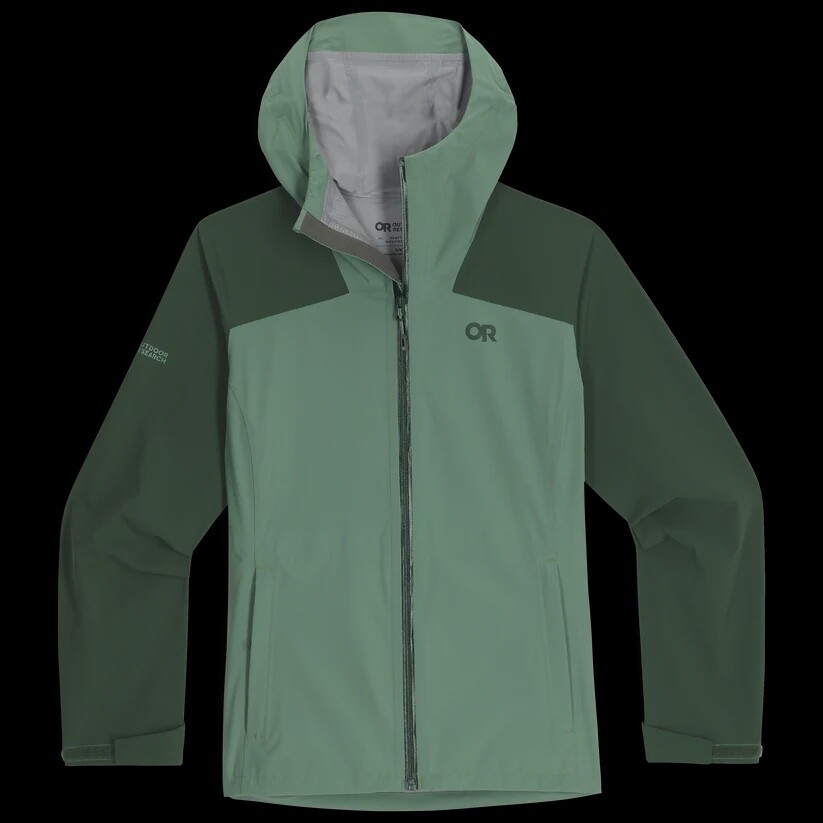 W Stratoburst Stretch Rain Jacket, Vendor SKU: 300894, Color: Balsam/Grove, Size: XS