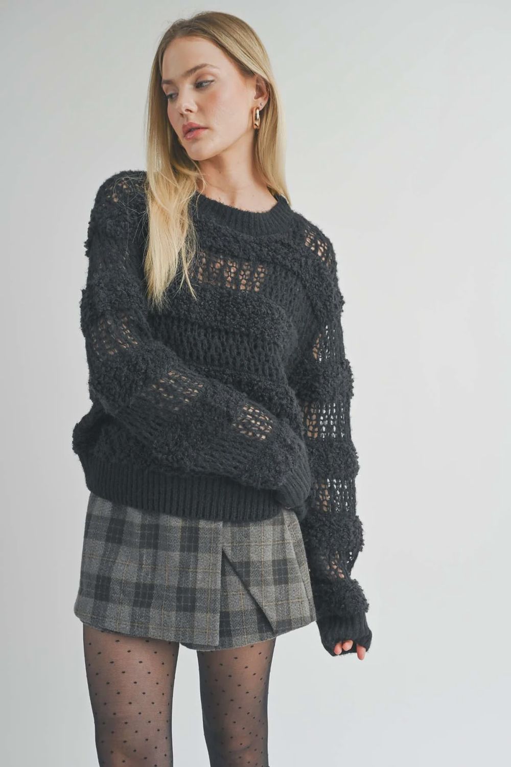 Steph Sweater, Vendor SKU: LG3487, Color: Black, Size: XS