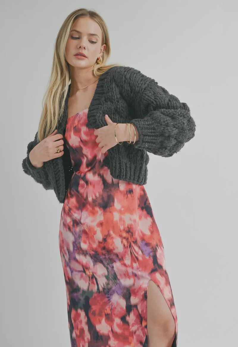 This &amp;That Cardi, Vendor SKU: LG3466, Color: Charcoal, Size: XS