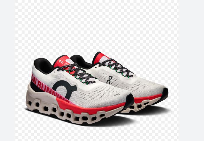 S25 W&#39;s Cloudmonster 2, Color: Ivory/Red, Size: 7, Vendor SKU: 3WE10113193