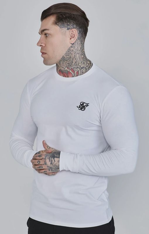 WHITE ESSENTIAL LONG SLEEVE T-SHIRT