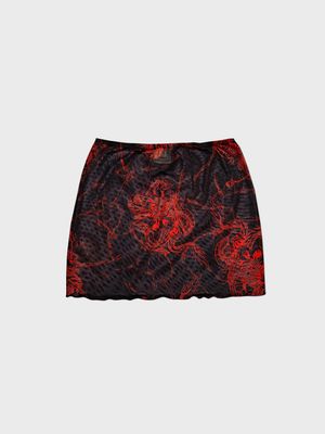 BILLY BONES CLUB RED DRAGON SHEER SKIRT