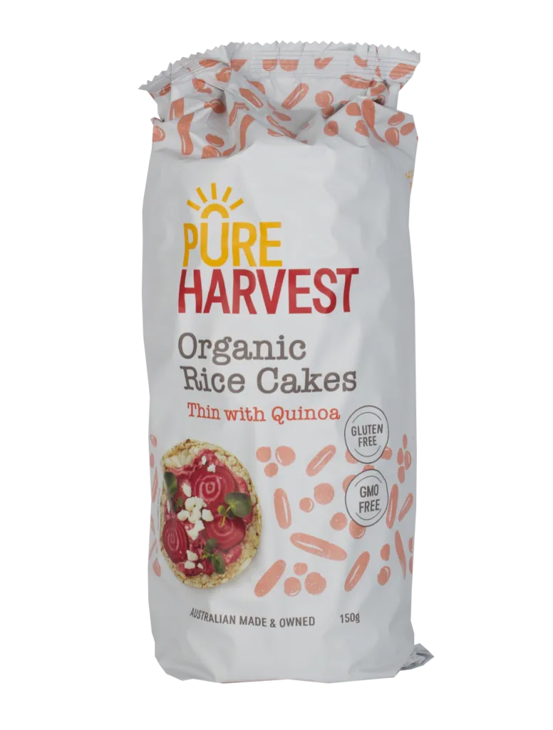 RICE CAKES QUINOA ORGANIC PUREHARVEST 150G