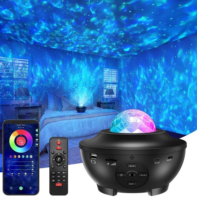Starry Sky Projector Lamp USB Bluetooth Speaker Integrated Colorful Projector Lamp Colorful Gypsophila Laser Light Atmosphere Night Light