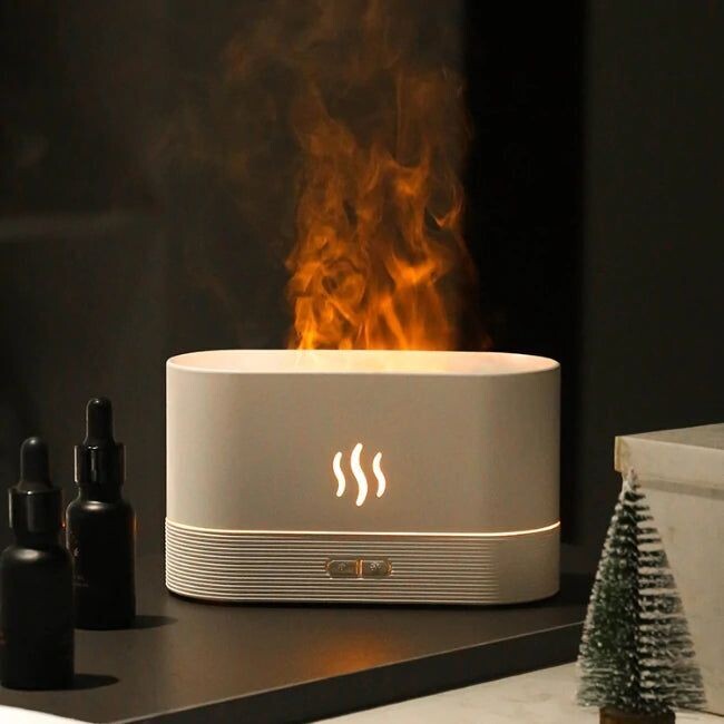 Perfume Humidifier Ultrasonic Air Humidifier With LED Lighting Simulation Colorful Flame Fragrance Machine