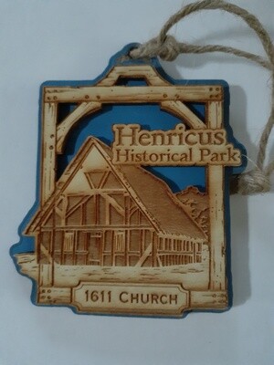 Henricus Church Wood Ornament