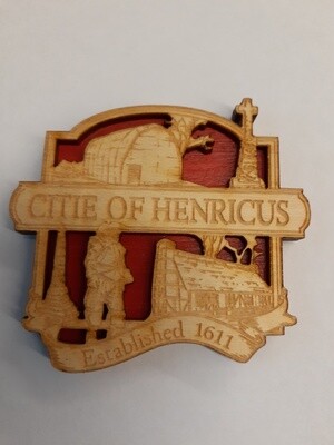 Henricus Site Wood Magnet