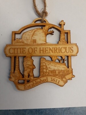 Henricus Site Ornament-Wood Single