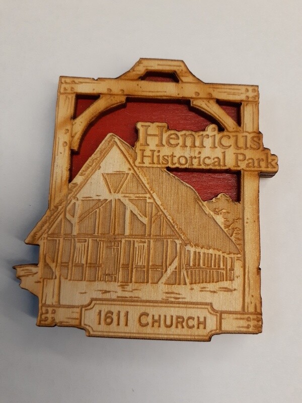 Henricus Church Wood Magnet