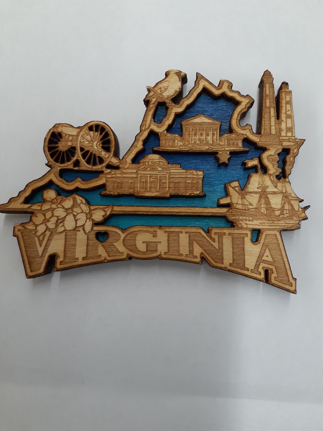 Virginia State Wood Magnet