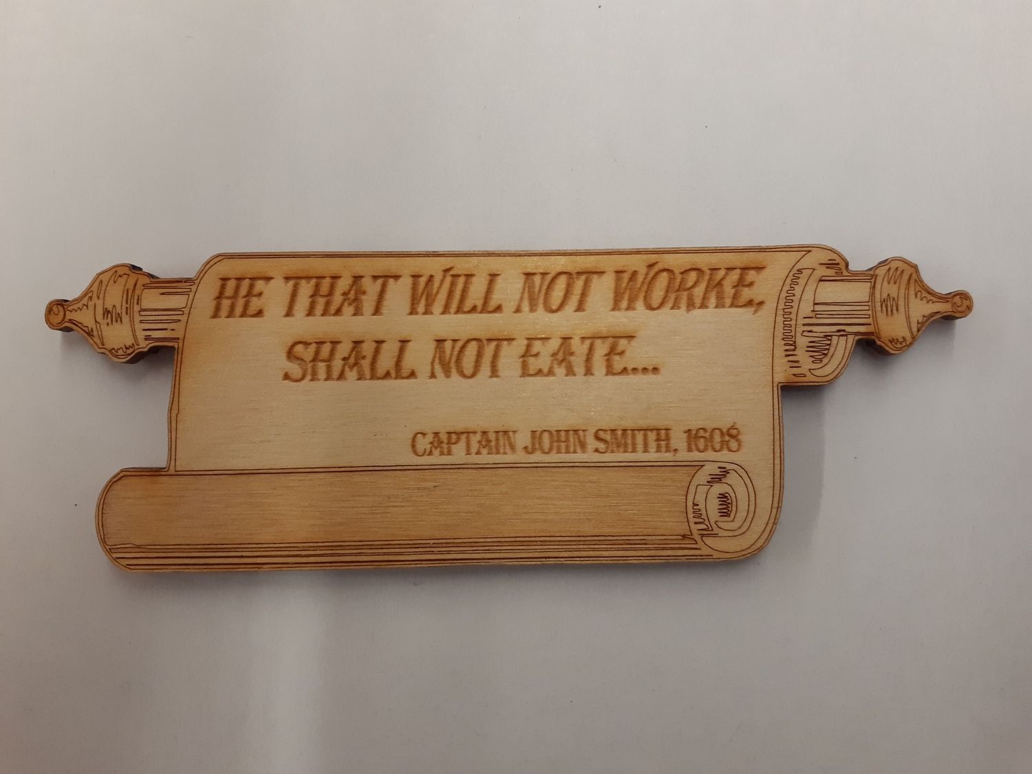 No Worke, No Eat-Wood Magnet