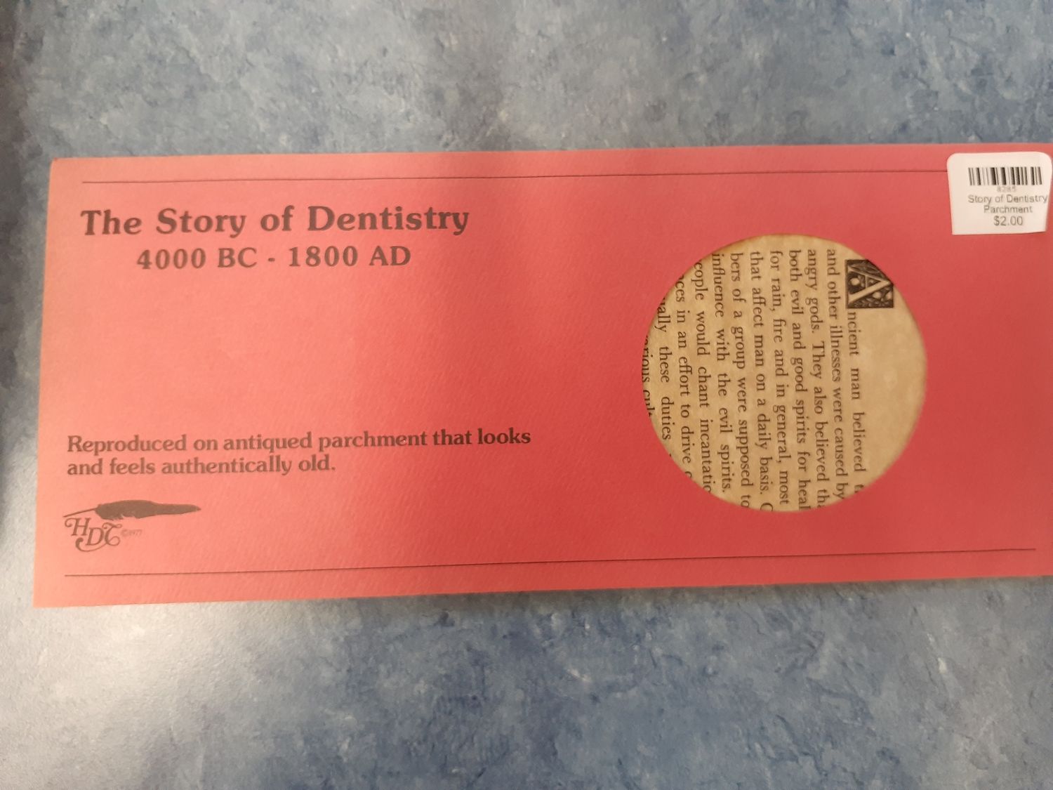 Story of Dentistry Parchment